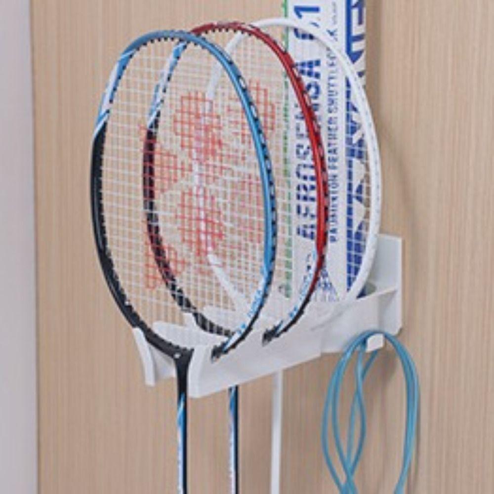 3-Slots Badminton Racket Holder Wall Mounted Ball Storage Rack Tennis Racket Hanger  Gym