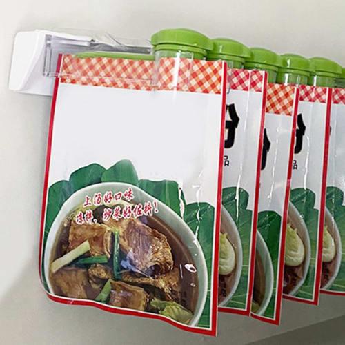 

Condiment Bag Clip Rack, Spice Bag Clip Holder, Heavy-Duty Capacity, Wall-Mounted, Rotatable, with Dispensing Closure (6-Hole, Pure Green, One Size Fi