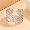 European Geometric Cross Adjustable Stainless Steel Ring - Women's Versatile Cool Style Jewelry