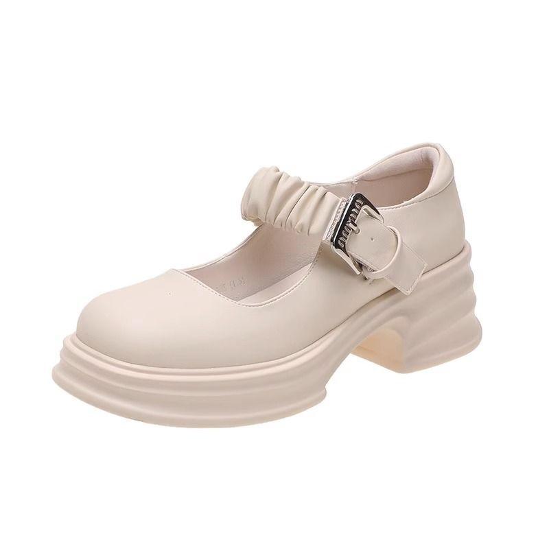 Internet celebrity versatile Japanese college style platform small leather shoes women 2025 new summer retro French Mary Jane shoes
