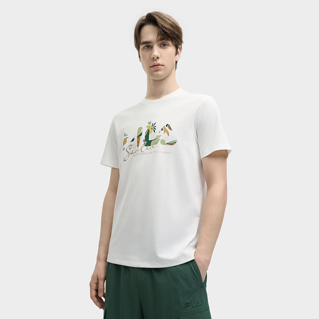 New FILA HERITAGE T Shirt Unisex Cloud White F11M528105F-WT