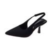 Spring New Pointed Thin Heel Medium Heel Single Shoes Empty Bag Head Sandals High Heels Green Large Size Women's Shoes