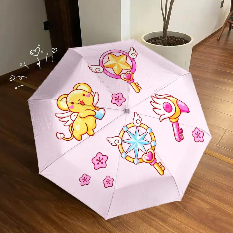 1 Stück Süßer Kawaii Automatischer Faltregenschirm, Robuster 8-Rippen-Eisenrahmen, Geeignet für Reisen, Täglichen Gebrauch, Geburtstag, Dekorationsgeschenk 28