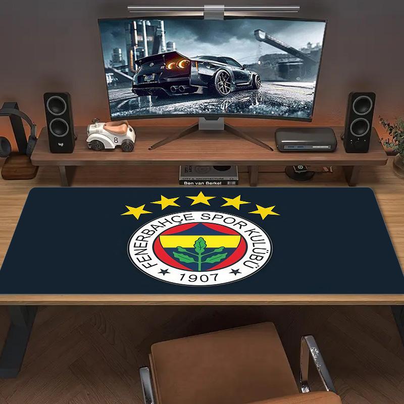 Fenerbahce Druck Kissen Rutschfest Laptop Tablet Großes Mauspadd XXL Matte Mini-PC Spielmatte Mit Verriegeltem Rand