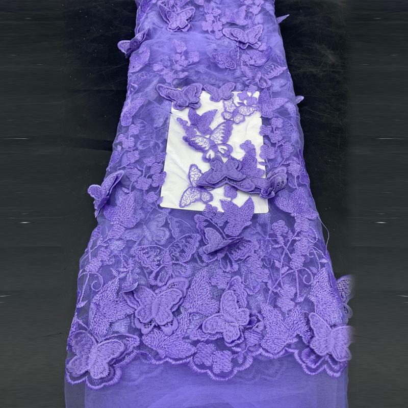 5yards Butterfly Tulle Fabric Handmade Water-Soluble Mesh Embroidery Lace Fashion Fabric DIY Women Clothing Dress Gauze Material