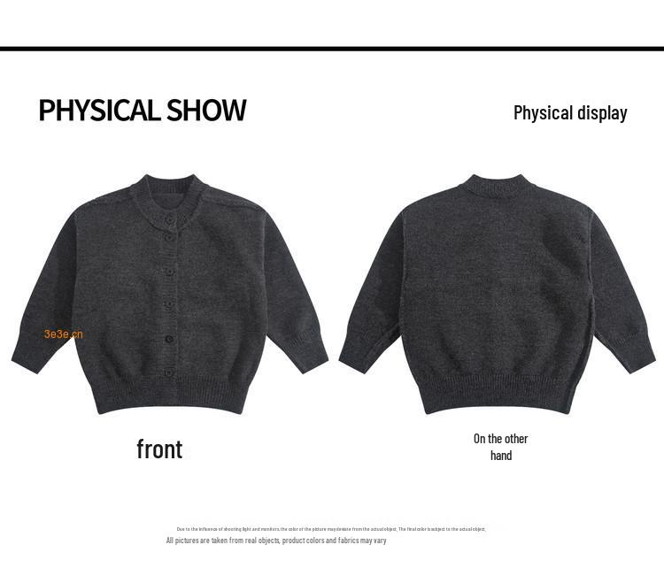 Kardigan chłopięcy szary ciepły dzianinowy – Koreański trend casualowy