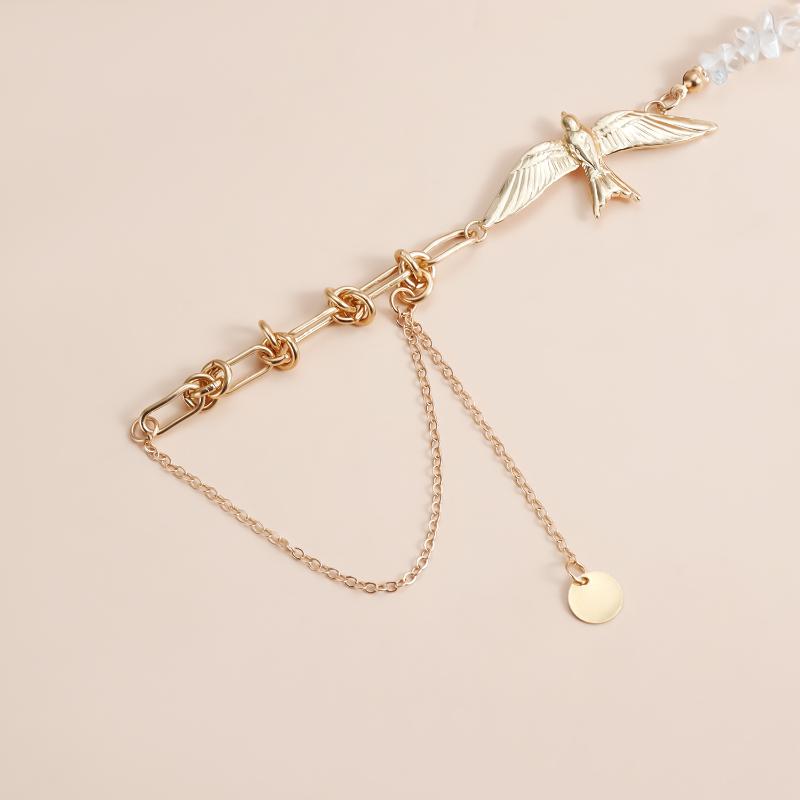 Elegant Irregular Tassel Chain Swallow Pendant Necklace For Women Vintage Creative Chocker Necklace Wedding Jewelry