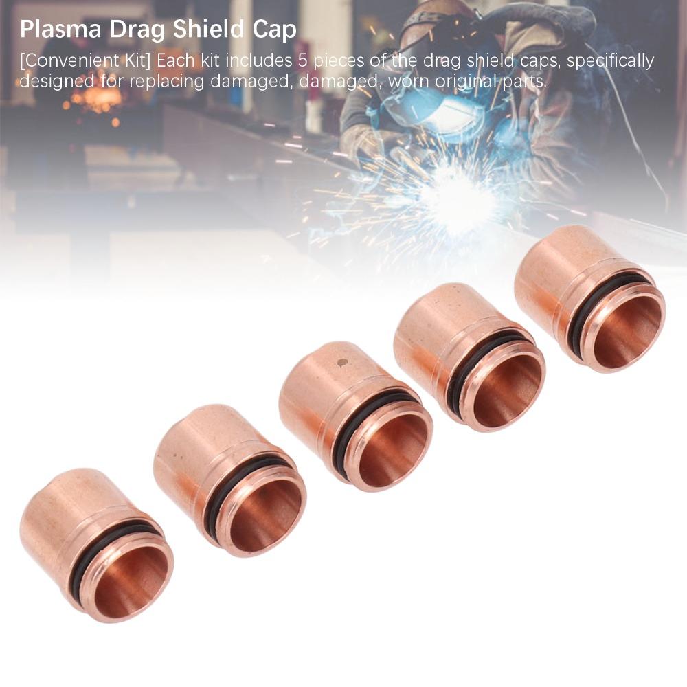 5pcs Amperage Rating 30-120A Drag Shield Cap Plasma Cutting Torch Cap Industrial Cutting Use