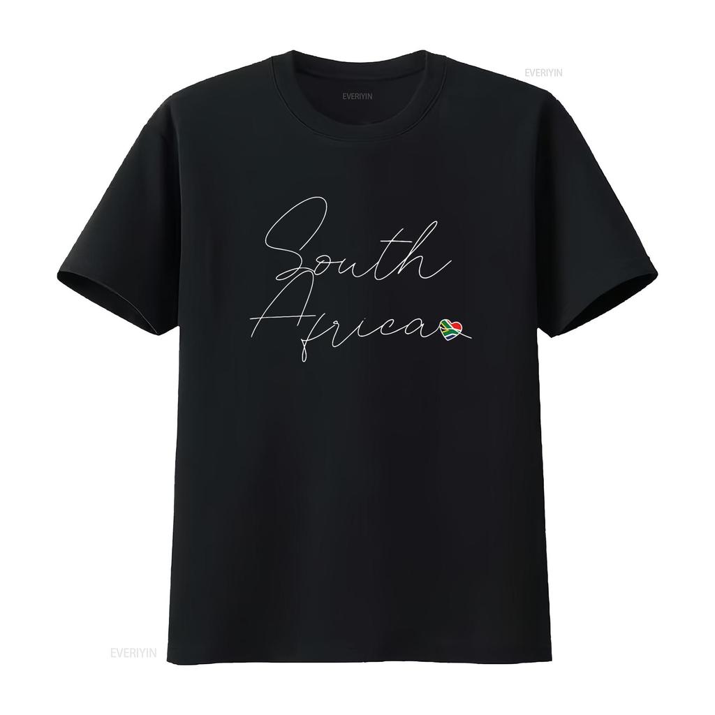 Simple Love South African Flag Heart on Africa T Shirt vintage Washed graphic designer clothes Stretched Slightly Versatile