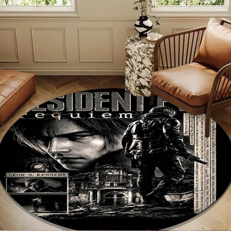 Survival Horror Saga Round Rug for Livingroom,Bedroom, Palyroom, Chair Rug, Area rug, Circle Carpet, Large Size Decor Fan Christmas gift