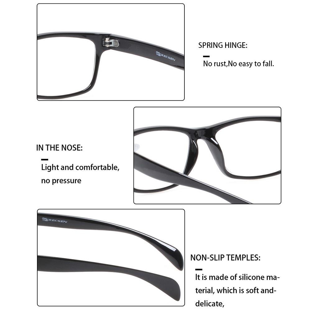 Turezing Reading Glasses For Men Women Spring Hinge Comfortable Lightweight HD Prescription Glasses