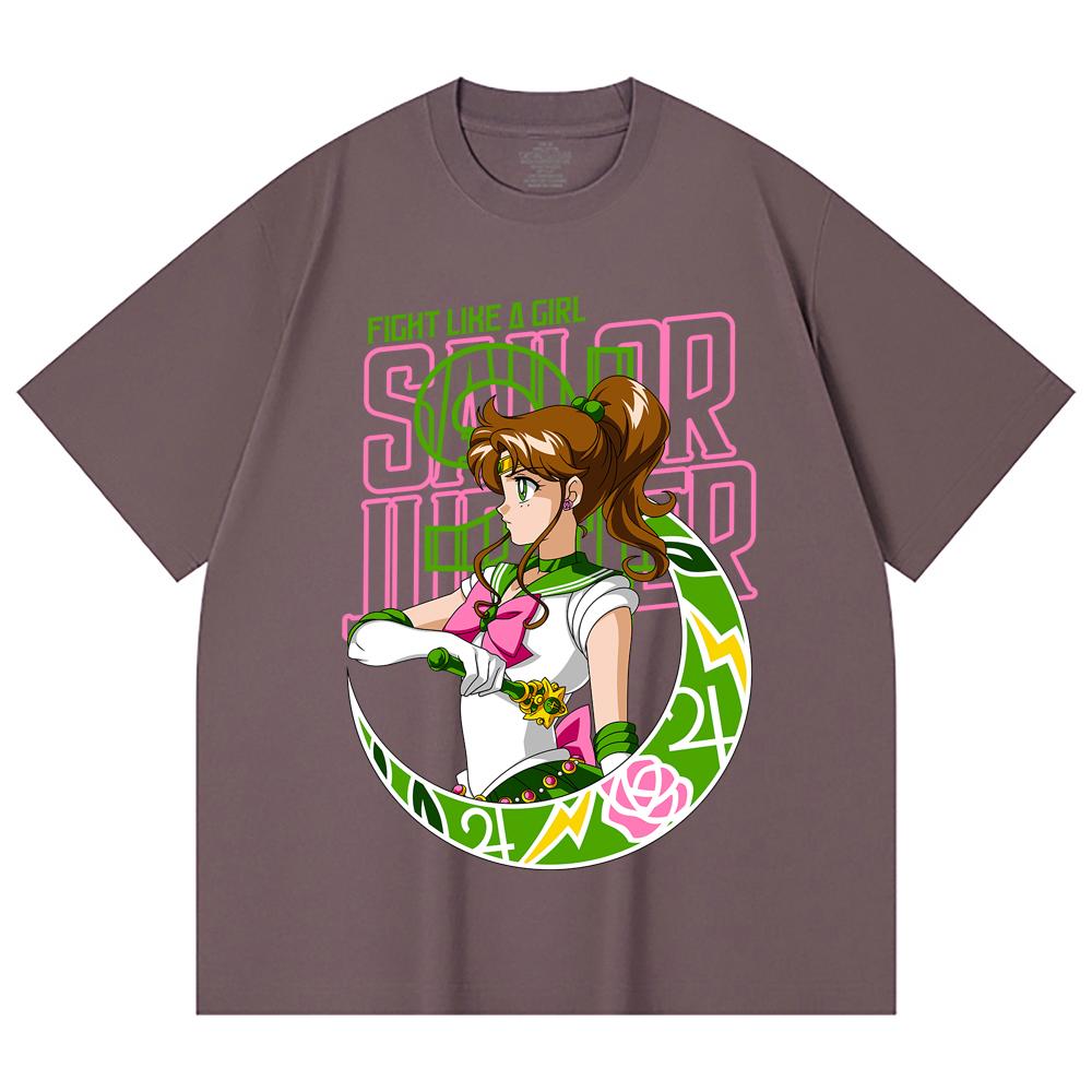 

230 Gsm 100% Cotton Sailor Moon V7 Jupiter Print Unisex Heavy Cotton T Shirt 2XL темно-фіолетовий колір