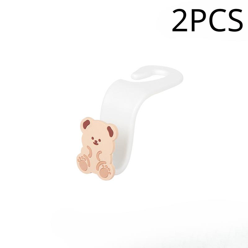 Haczyki na zagłówki do torebek i torebek w kształcie kreskówek Wieszak na zagłówki tylnych siedzeń w samochodzie Słodki miś Króliczek Hak do przechowywania Uniwersalny organizer