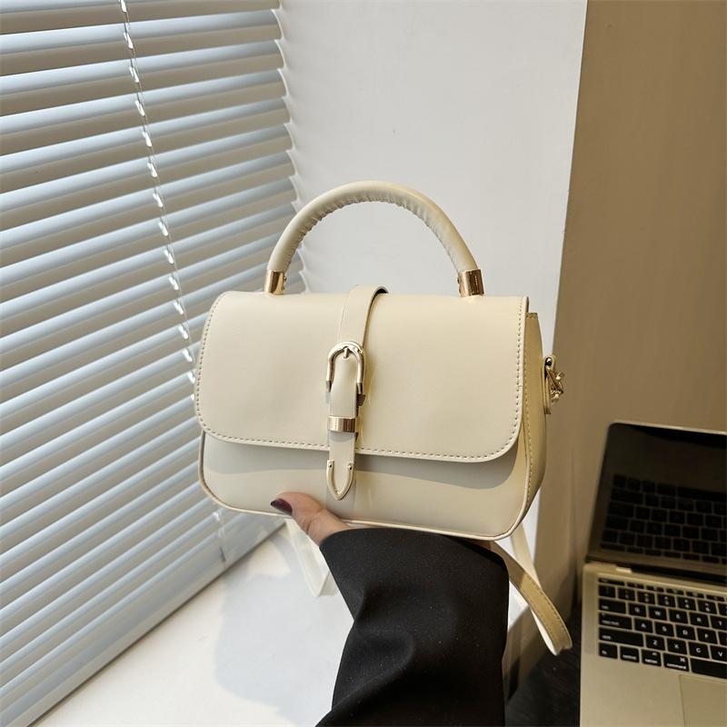 Bag Women's New Fashion Portable Small Square Bag Lychee Pattern Textured Commuter Shoulder Crossbody Bag