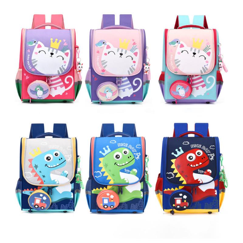 Adorable Cartoon Nylon Backpack For Boys And Girls In Primary School Large Capacity