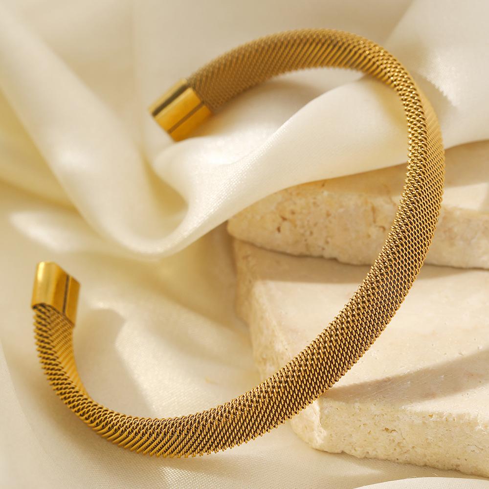 

Stainless Steel Bracelet Stylish Texture Size Adjustable Gorgeous For Women Zircon Exquisite Dinner Party Gift Recommendation