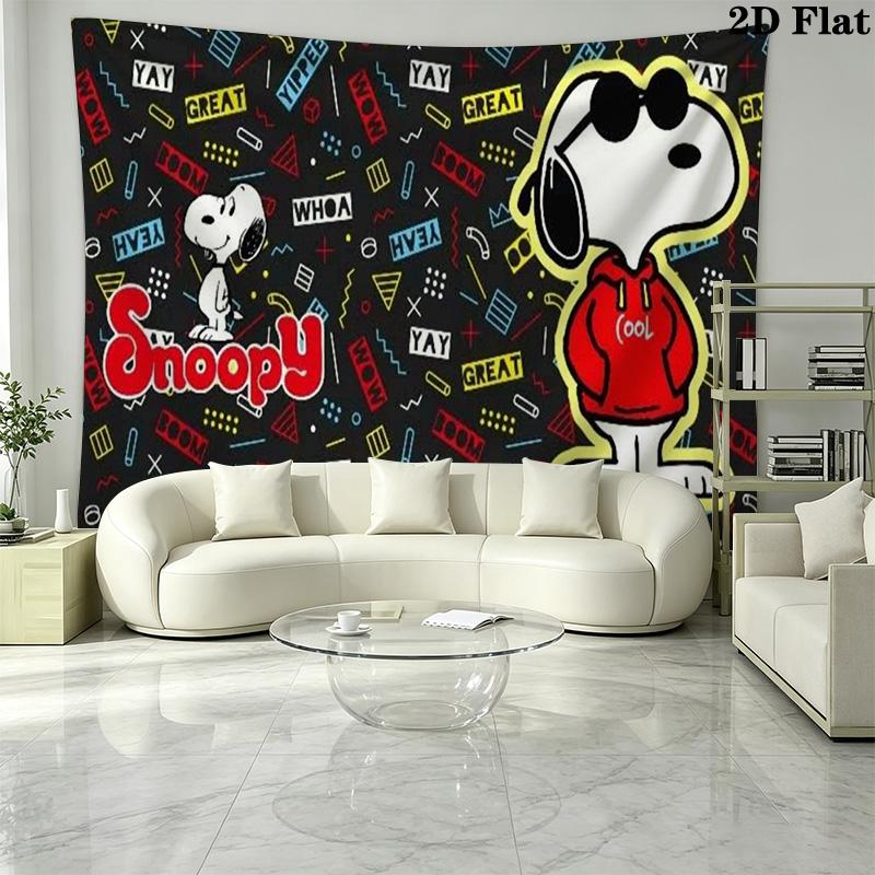Dog Snoopy Wall Tapestry Aesthetic Wall Hanging Printed Fabric Blanket Decorative Tapestries for Bedroom Living Room Home Decor