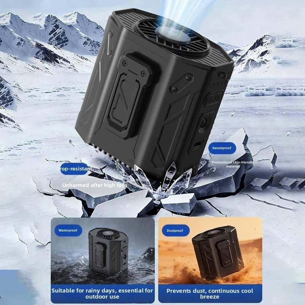 100 Växlar Bärbar Bältesfläkt Stark Kylning Hängande Halsfläkt Midjeklämma Fläkt Fiske
