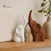 Elegant Figurines for Anniversary 3Pcs/Set Elephant Family Statues, Cute Parents Kid Ornament, Modern Good Collectibles Housewarming Luck Sculptures