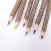 15CM Natural Wood Children's Drawing Pencil Set - Safe Wooden Pens in Six Colors with Thick Barrels