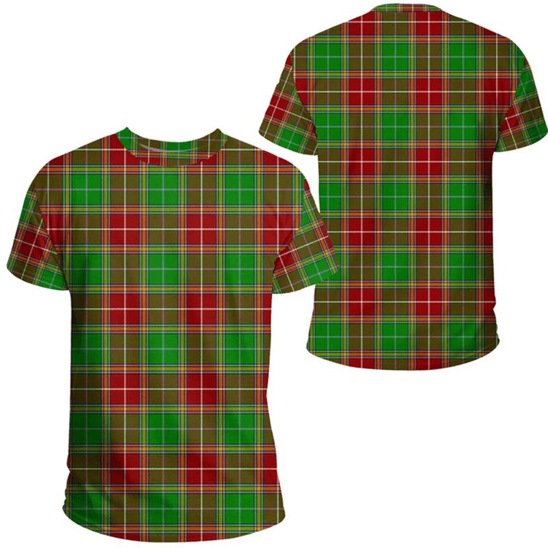 T-shirt Classica Tartan Scozzese Uomo Donna Quotidiana Casual Manica Corta Maglietta a Strisce Quadri Grafica Per Bambino T-shirt Pop Art