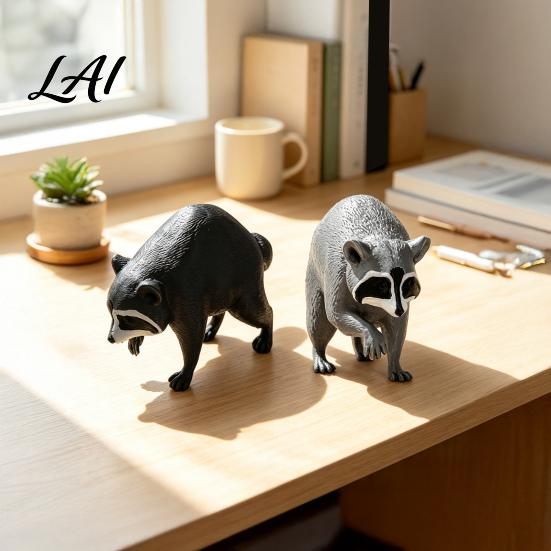 Desktop Office Accessories 3D Printed Racoon Figurine Cute Raccoon Statue Funny Desk Buddy Animal Lover Gifts Small Collectible Figure for