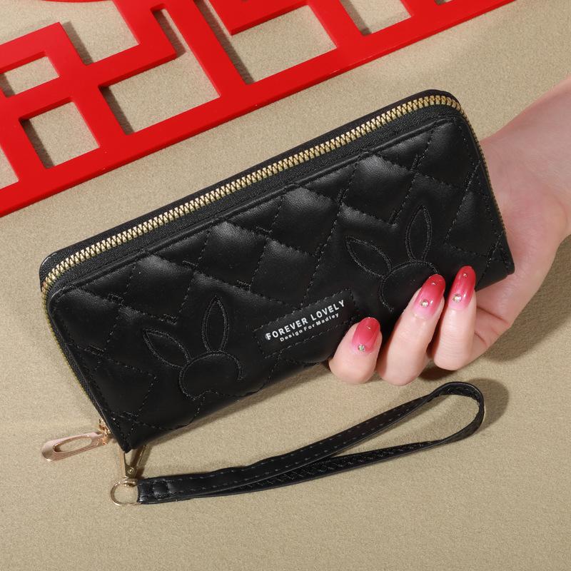 New Wallet Korean Version Cute PU Long Zero Wallet Large Capacity Women's Multi Card Zipper Handheld Phone Bag