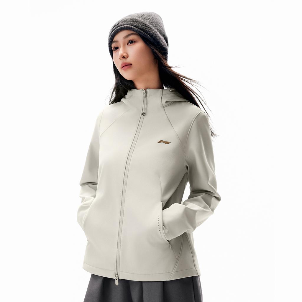 Li Ning Fitness Series Winddichte Wasserabweisende Warme Kapuzenjacke Mit Logo Damenjacke AFDVE78-6