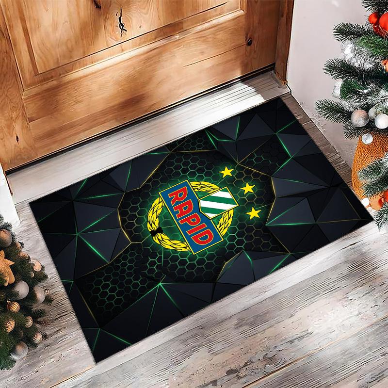 Rapid Wien FC Fußballmuster Weicher Teppich Nicht rutschfest Indoor Boden Teppich Sport Dekor Matte für Schlafzimmer