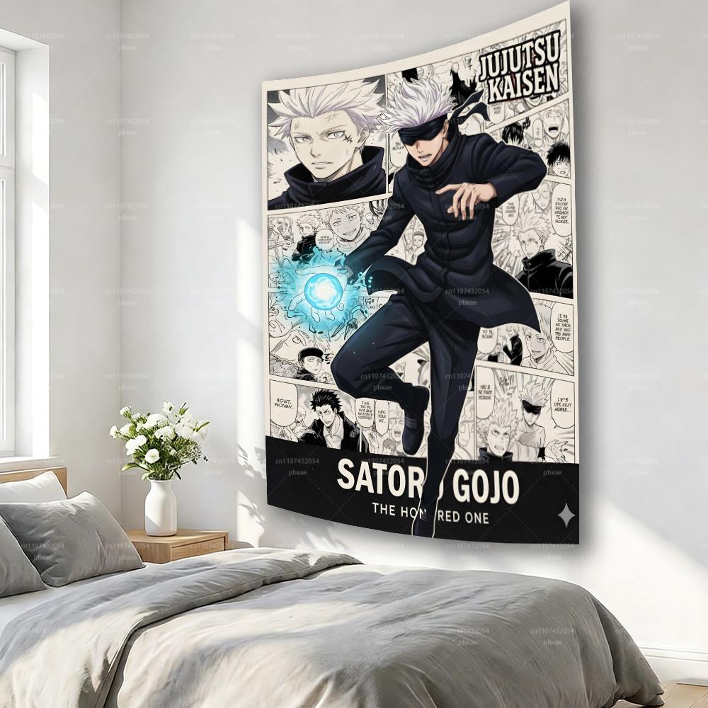 GGojo Satoru Wall Tapestry Artistic Wall Hanging Banner for Living Room Bar Garden and Outdoor Festival Decor