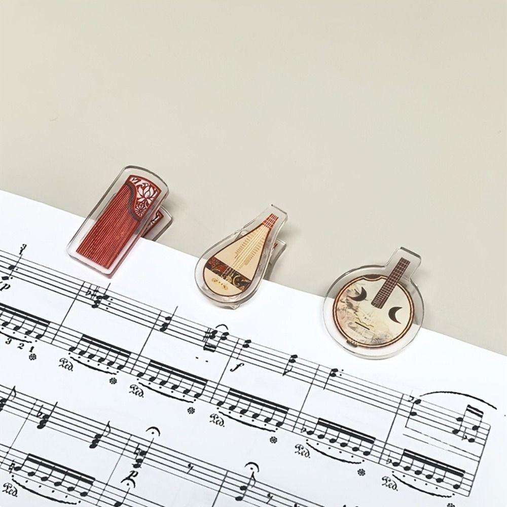 Musical Instrument Theme PP Clip Small Gift Keychain Creativity Folder  School
