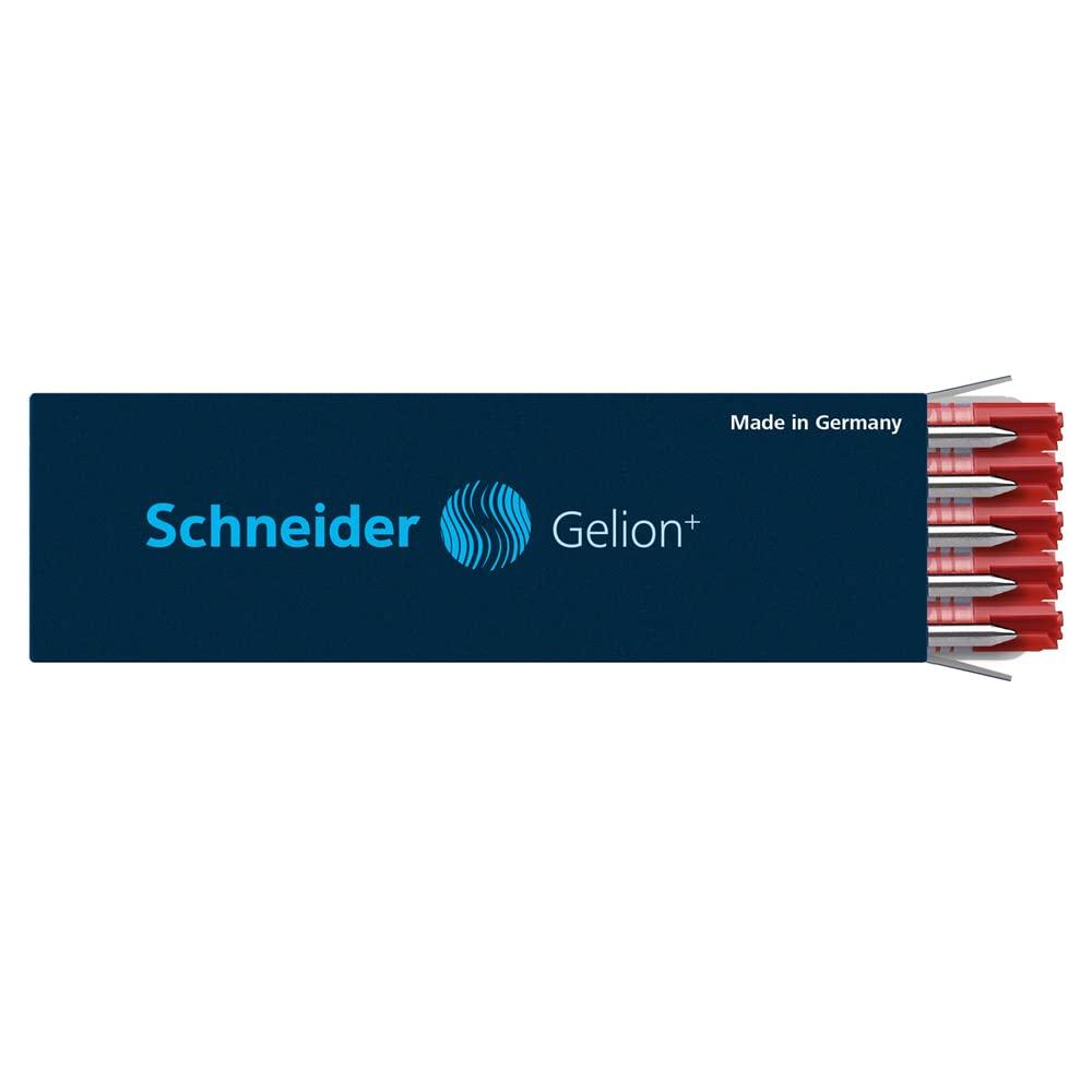 Schneider Ballpoint Pen Red Gelion+ Refills, 0.5mm Nib, Ink, 10-Pack (Product Number 103922)