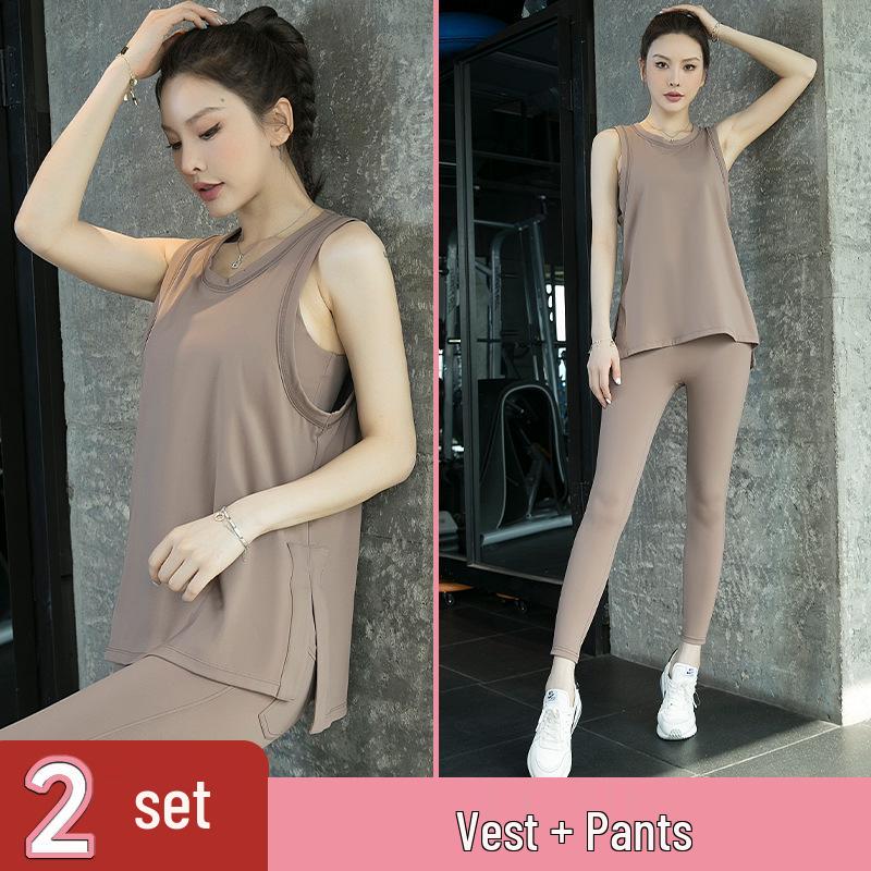 Women s Summer Yoga Set: Loose Sleeveless High-End Tank Top for Fitness & Morning Runs Small