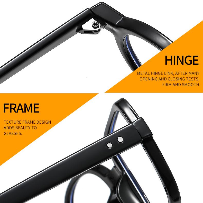 Women's Glasses Anti-Blue Light Fashion Personalized Hip Hop Square and Round Color Matching Plain Glasses Party Street Shooting Stylish Glasses