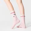 Cute Cartoon Lace Dot Yarn Socks - Women's Spring/Fall Mid-Calf Cotton Socks, Sweet Animal Design
