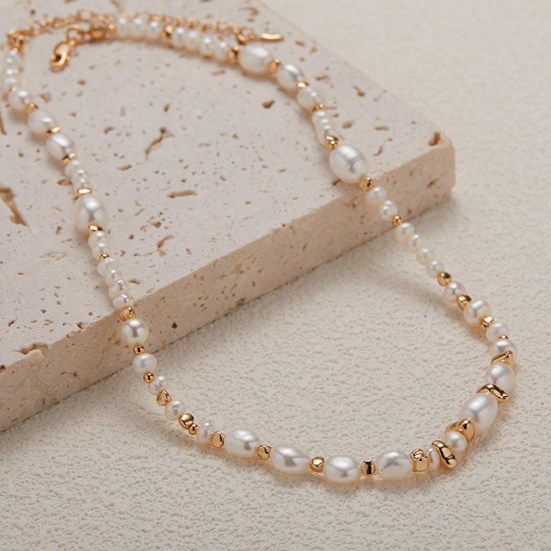 S925 Sterling Silver Natural Freshwater Pearl Color Treasure Item Women'S Trend Handmade String Irregular Bead Silver Versatile Earrings
