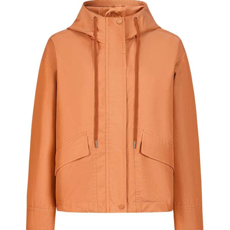 JUZUI Women's Autumn Hooded Casual Windbreaker JWEQ41301