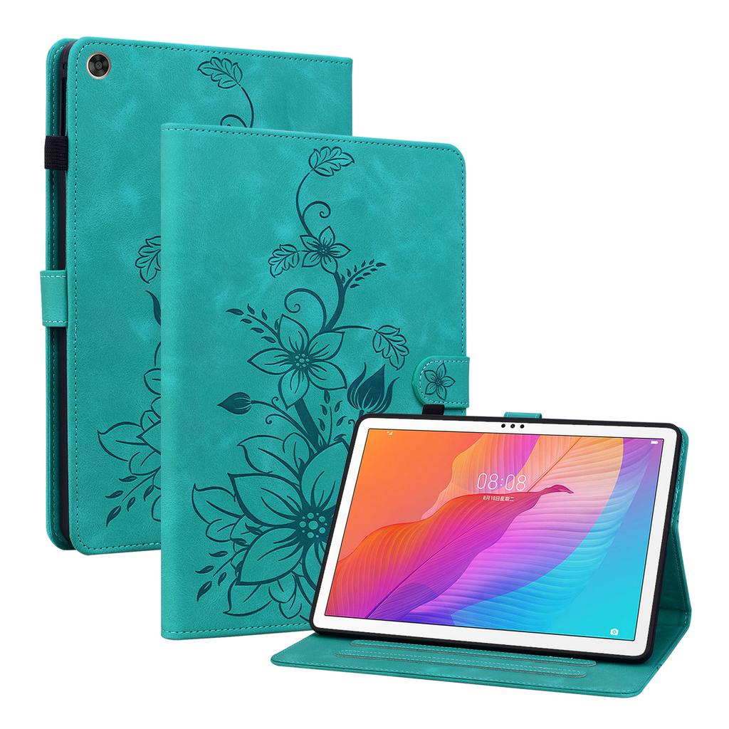 For Huawei MatePad T 10s(AGS3-L09 (Wi-Fi/LTE), AGS3-W09 (Wi-Fi Only)). PU Leather Exquisite Floral Embossed Design Tablet Case
