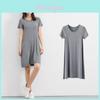 Women's Summer Short Sleeve Casual Sundress Tops Mini T-shirt Dress In Vibrant Modal
