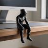 Nostalgie 3D-gedruckte Motorradfahrer-Figur, sitzende Motorradfahrer-Kunststatue, Biker-Statue Dekor für Zuhause, Büro, Schreibtischregal & Enthusiasten