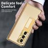 Magnetic Snap-on Case Galaxy Z Fold5 With Leather Texture Full Coverage Shockproof Kickstand Stylus Slot