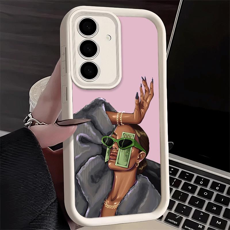 Phone Case for Samsung Galaxy A17 A16 A15 A14 A13 Girl Boss Lady Pink A56 A36 A26 A55 A35 A25 A54 A34 A24 A53 A33 A23 A07 A06
