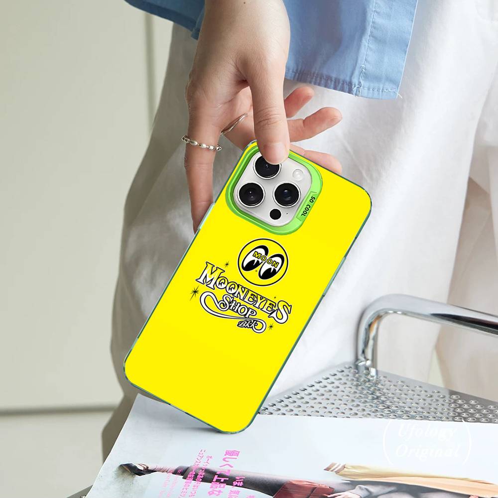 M-Moon-eyes Luxury Colorful Phone Case For IPhone 17 16 15 14 13 12 11 Pro Max Plus Matte Cover