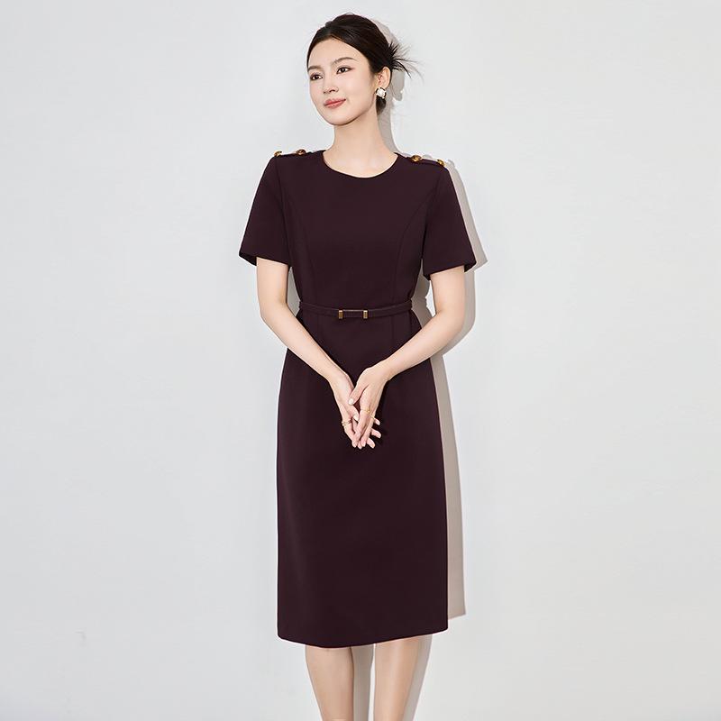 

Elegant Autumn & Winter Mid-Length Dress - High-End Minimalist Style with Waist-Slimming Design for Women XXL