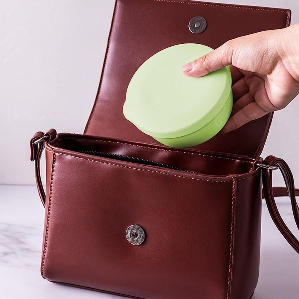 Round Portable Soap Dish Self Draining Travel Soap Container Toilet   Shower