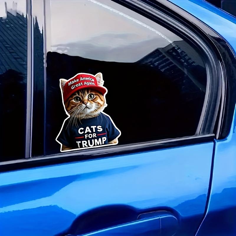 1pc Cartoon Cat for Trump Car Stickers Waterproof for Window Trunk Laptop Vinyl Decals Scratches Cover Funny Auto Decoration