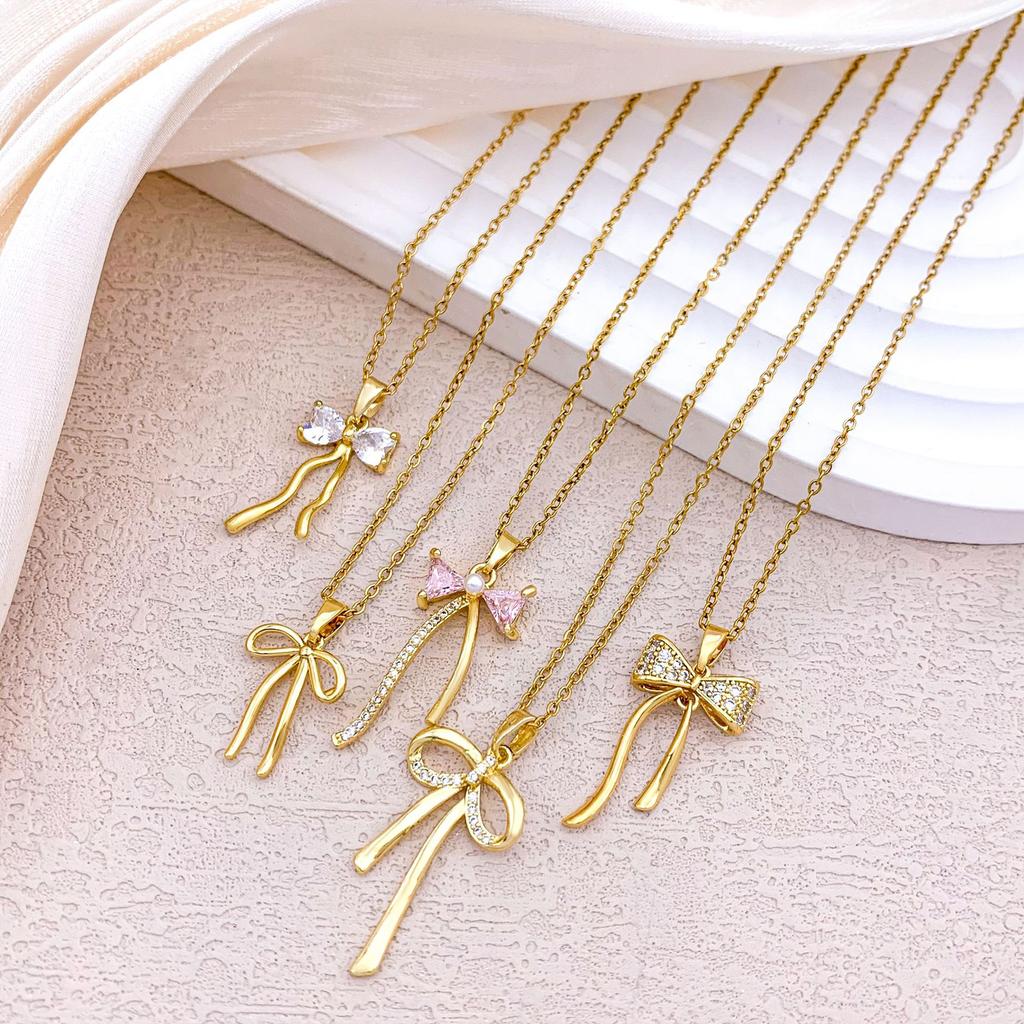 Necklace New Ribbon Bow Necklace Accessories Women's ins Style Niche Design Sense Fashion Versatile Clavicle Chain Women