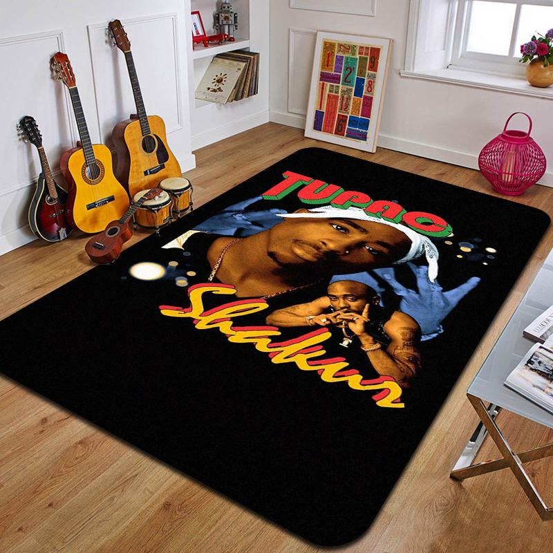 Kober s potiskem T-Tupac módní podložka na jógu dekorativní koberec do ložnice dekorativní podlahová rohožka do obývacího pokoje koupelny narozeninový dárek