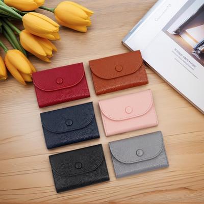 Stylish Large Capacity Lychee Pattern Soft PU Card Holder & Coin Purse with Zipper