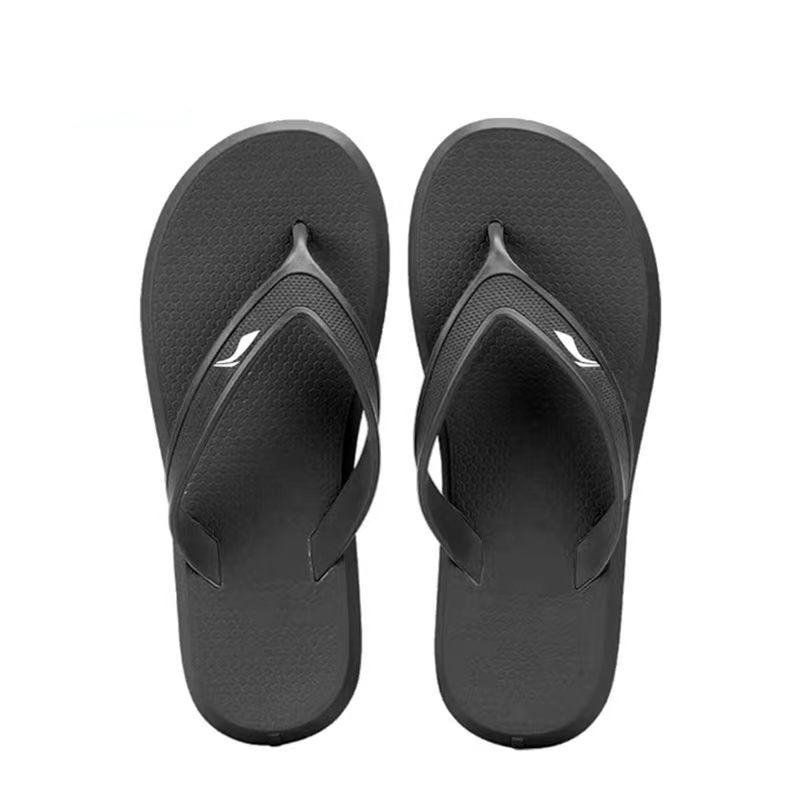 Li-Ning Modne Klapki Plażowe Przeciwzapachowe Przeciwotarciowe Antypoślizgowe Szybkoschnące Antybakteryjne Obuwie Męskie Czarne LNXV956-311